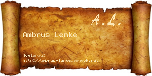 Ambrus Lenke névjegykártya